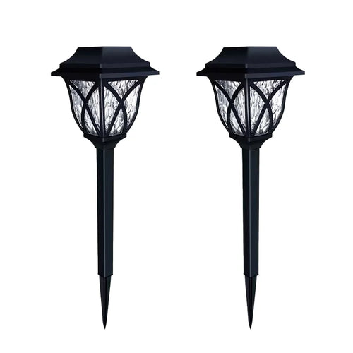 2pcs LED Solar Lawn Lights Outdoor Waterproof Garden Pathway Lamps Warm Light for Villa Courtyard Landscape Decoration Miflame